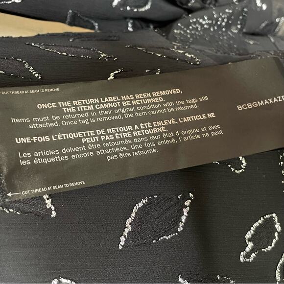 BCBG MAXAZRIA Size 4 Black Chiffon Ruffled Cocktail Mini Dress NEW WITH TAGS - Picture 12 of 16